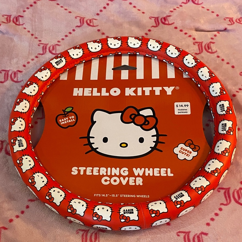 Hello Kitty Red and White Steering Wheel Cover